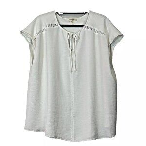 Nordstrom's Como Blu Split Neck Cap Sleeve Top plus size 2X